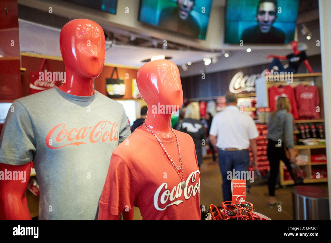 `Downtown Atlanta in Georga USA  Coca-Cola - Coca Cola World  interior of the gift shop store attraction Stock Photo